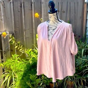 Free People Cotton Blend Blush Pink Top